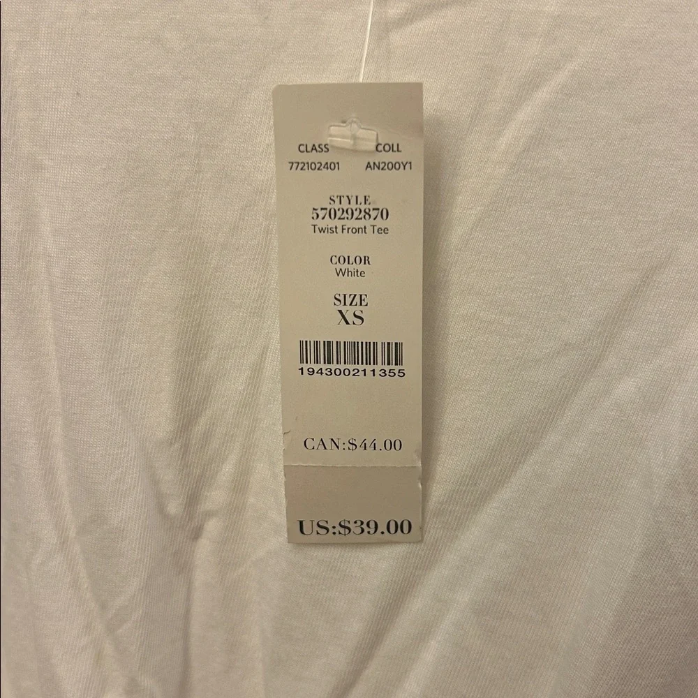 White House Black Market White Short Sleeve Twist Tee Size XS NWT - Picture 3 of 5
